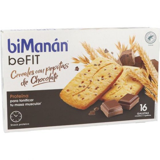 biManán beFIT Galleta Cereales y Chocolate - 16 Unidades