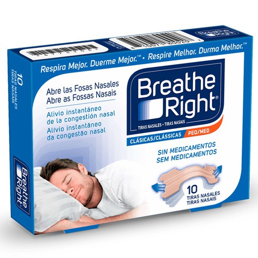 Breathe Right Tira Adhesiva Nasal pequeña, 10 Uds