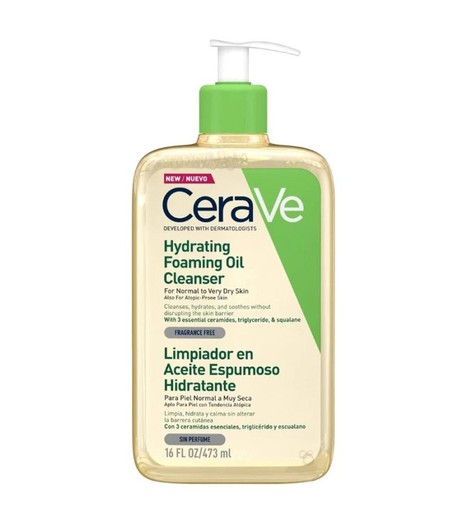 CERAVE ACEITE LIMPIADOR ESPUMOSO, 473ML