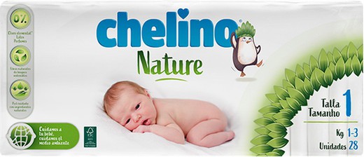 Chelino Nature Pañales Talla 1  28 unidades