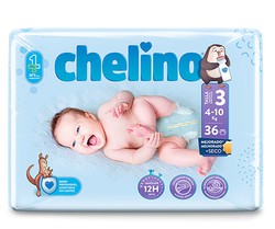 Chelino Pañales Talla 3  36 unidades