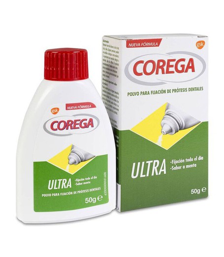 Corega Ultra polvo para fijación de prótesis dentales 50 gr