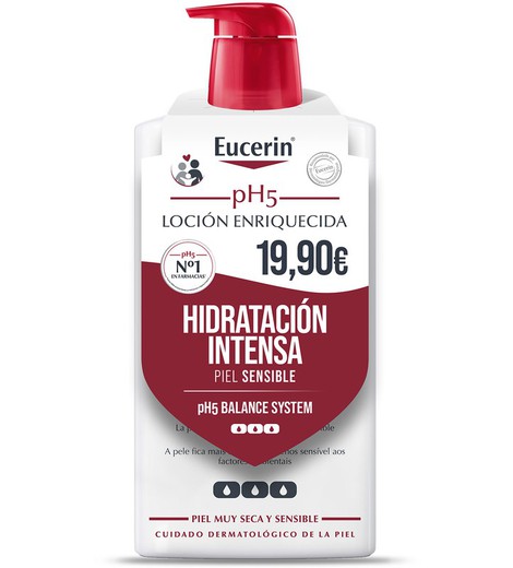 Loción Hidratante Enriquecida Corporal Piel Sensible pH5, 1 Litro