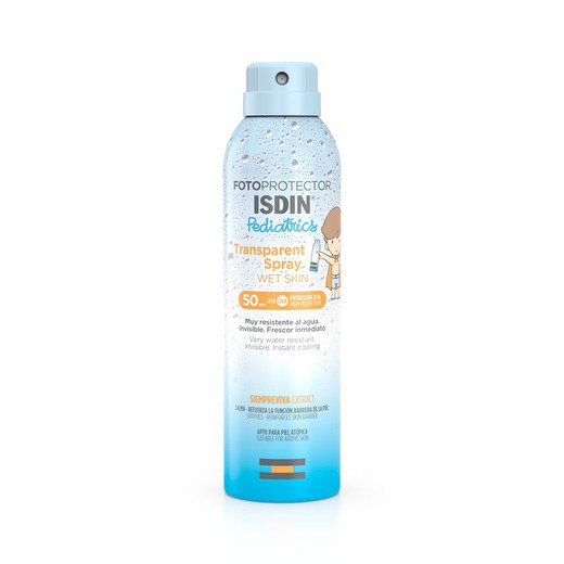 Fotoprotector ISDIN Transparent Spray Wet Skin Pediatrics SPF 50 250 ml