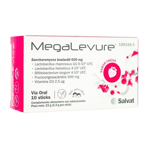 Megalevure Sabor Fresa 10 Sticks