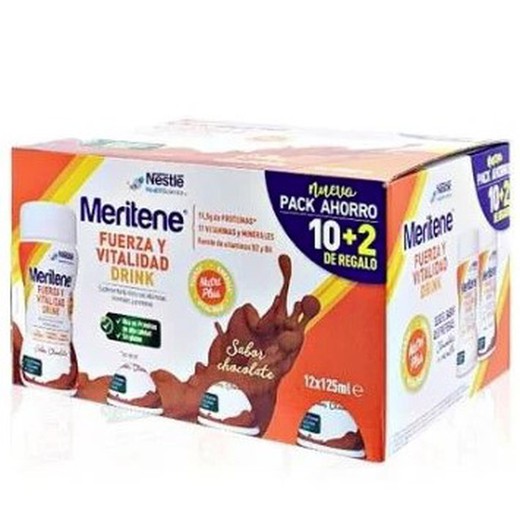 Meritene Drink Fuerza y Vitalidad 10+2 125 ml Sabor Chocolate