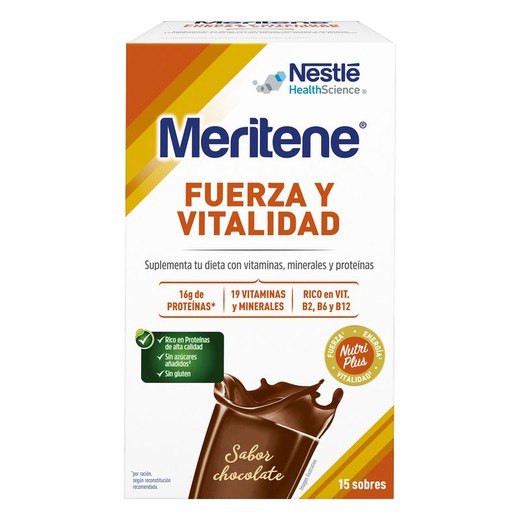 Meritene Fuerza y Vitalidad Batido 15 Sobres Sabor Chocolate