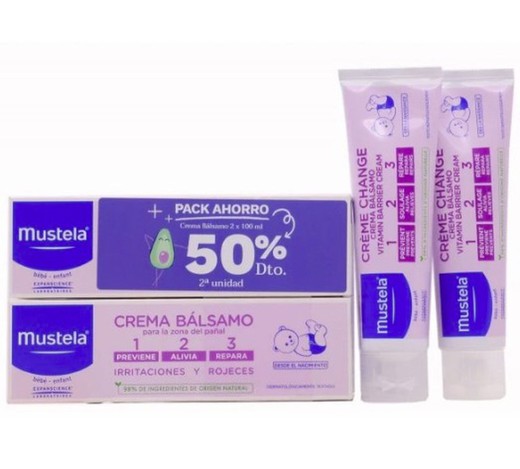 Mustela Crema bálsamo 1,2,3 100ml x 2 uds