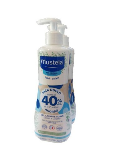 Mustela Gel de baño suave con Aguacate BIO  Pack 500 ml x 2