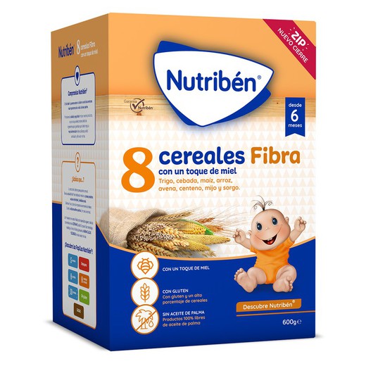 Nutribén 8 Cereales Fibra con un Toque de Miel 600gr