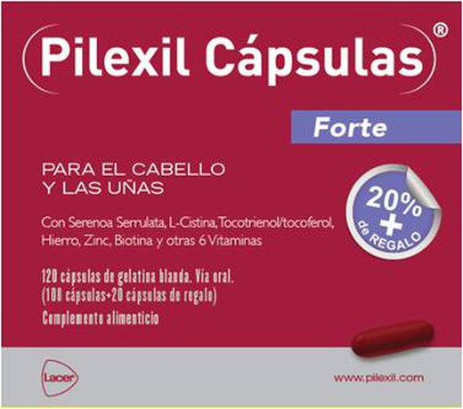Pilexil Cápsulas Forte 100 capsulas + regalo 20 cápsulas