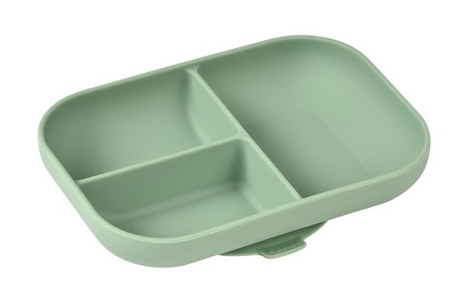 Plato Dividido Silicona Verde 4M+