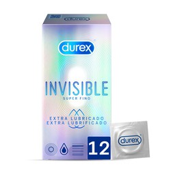 Preservativos Durex Invisible Extra Lubricado 12 uds