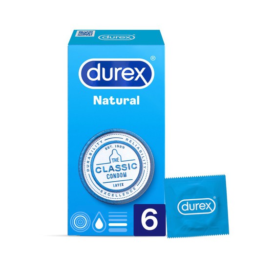 Preservativos Durex Natural 6 uds