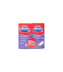 Preservativos Durex Sensitivo Contacto Total 2 x 12 uds 50% dto en 2ªud