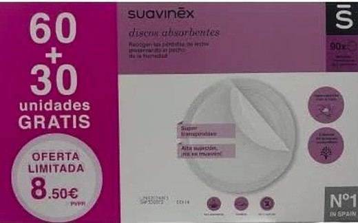 Suavinex Discos de Lactancia 60+30 uds