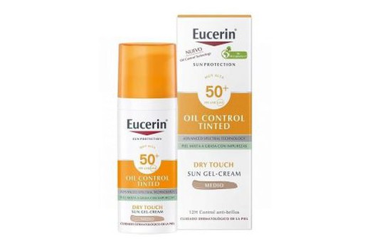 Sun Face Oil Control FPS 50+ con color tono medio 50 ml