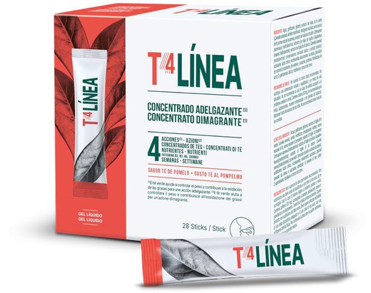 T4 linea 28 sticks 10 ml sabor te de pomelo