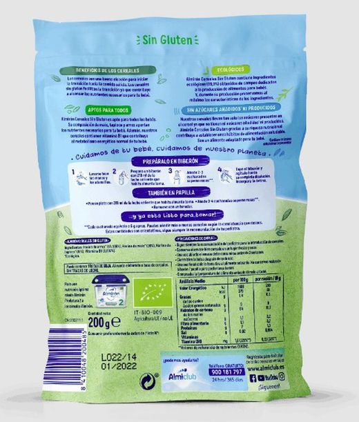 Almiron Cereales Sin Gluten Ecológicos 200Gr