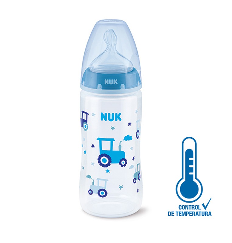 Biberón NUK FC+ PA con Control de Temperatura 0-6 Meses M Silicona 300 ml —  Farmacia Brustenga