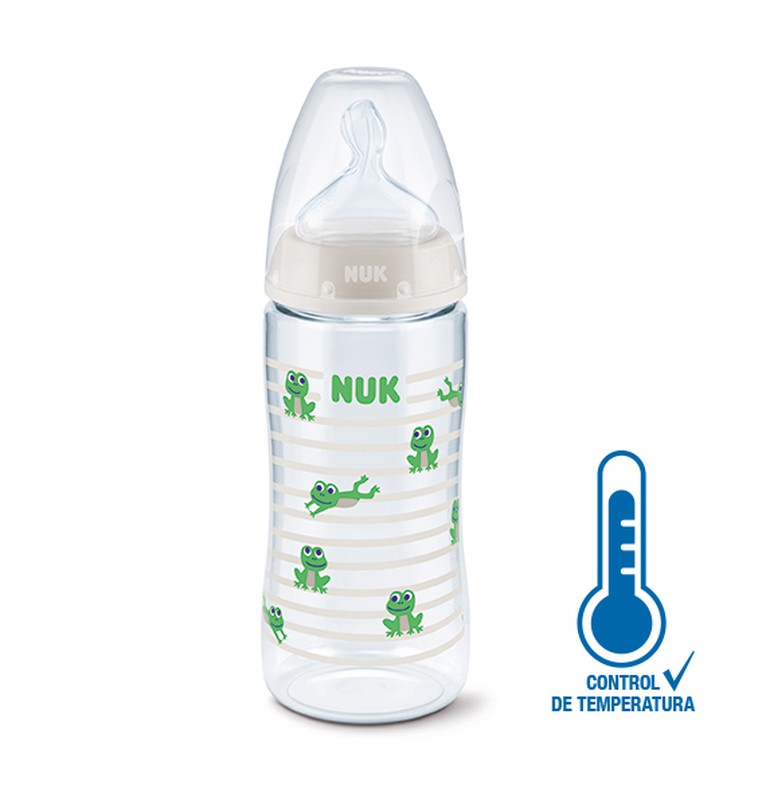Biberon Nuk for Nature + Control de temperatura 0-6 meses silicona