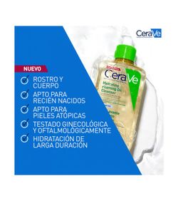 CERAVE ACEITE LIMPIADOR ESPUMOSO, 473ML