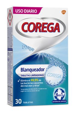Corega Blanqueador 30 tabletas efervescentes