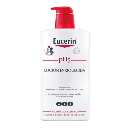 Loción Hidratante Enriquecida Corporal Piel Sensible pH5, 1 Litro