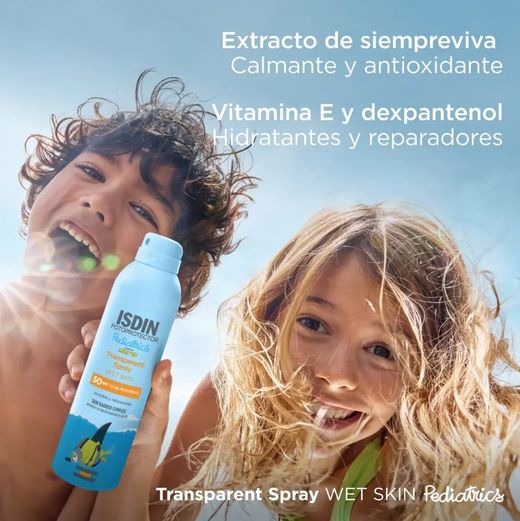 Fotoprotector ISDIN Transparent Spray Wet Skin Pediatrics SPF 50 250 ml