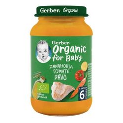 Gerber Tarrito Organic Zanahoria, Tomate y Pavo 190g