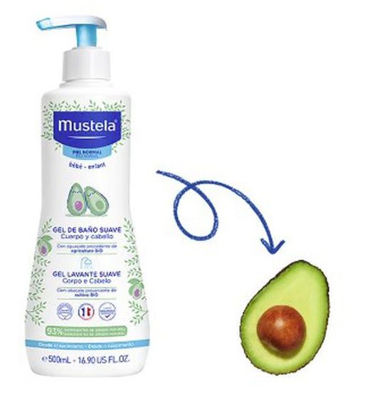 Mustela Gel de baño suave con Aguacate BIO  Pack 500 ml x 2