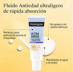 Neutrogena solar Ultra sheer fluído invisible anti-edad SPF50 50 ml