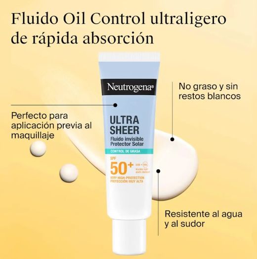 Neutrogena solar Ultra sheer fluído invisible control de grasa SPF50 50 ML