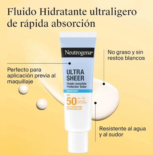 Neutrogena solar Ultra sheer fluído invisible SPF50 50 ML