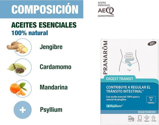 Pranarom Digest Transit 10 Sobres