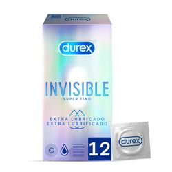 Preservativos Durex Invisible Extra Lubricado 12 uds