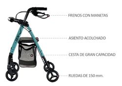 Rollator con Frenos por Maneta ZEN SLIM REF: AD153