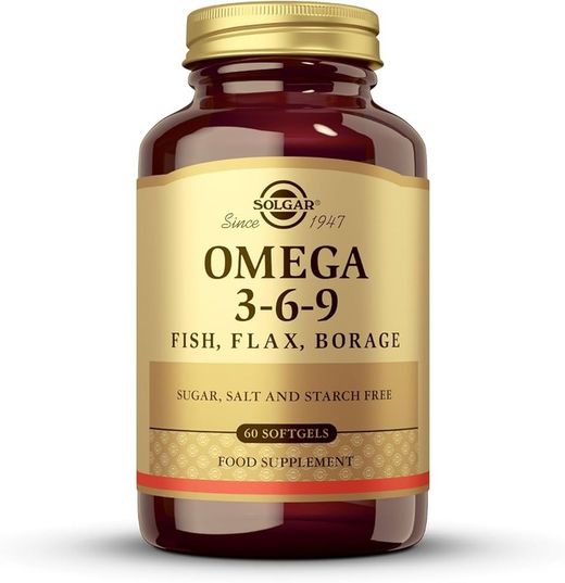 Solgar Omega 3-6-9 aceites de pescado, lino y borraja - 60 cápsulas blandas
