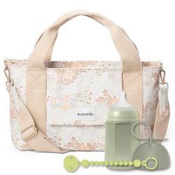 Suavinex bolso paseo panera poetry estampado beige