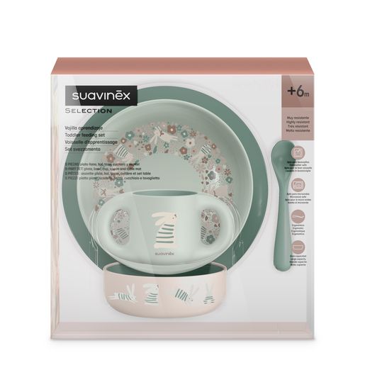 Suavinex Vajilla infantil + 6meses Wonderland Verde