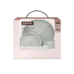 Suavinex  Vajilla para Bebé de Silicona, con Ventosas, Colour Essence Verde