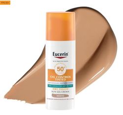 Eucerin Sun Face Oil Control FPS 50+ con color tono medio 50 ml